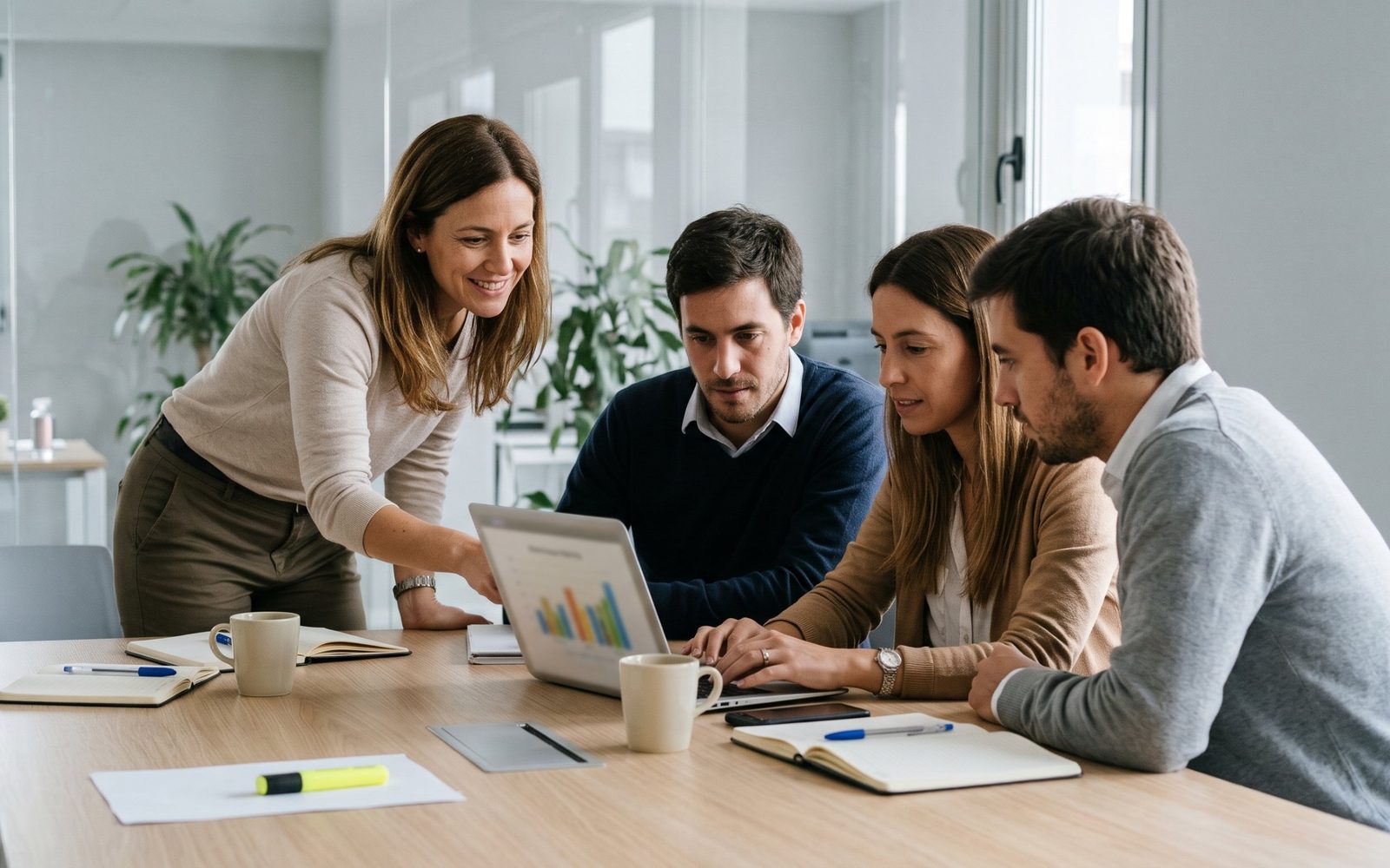Equipo de trabajo en una reunión